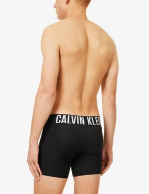 CALVIN KLEIN Branded-waistband pack of three stretch-woven boxer briefs detail 3