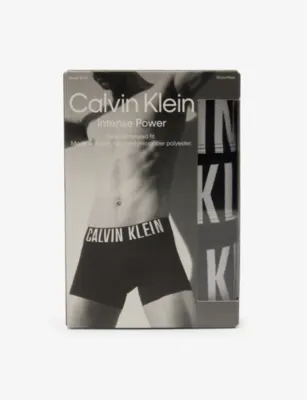 CALVIN KLEIN Branded-waistband pack of three stretch-woven boxer briefs