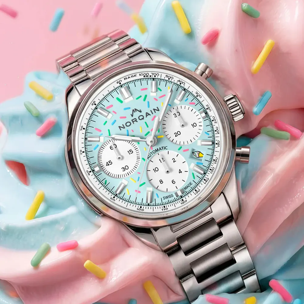 NORQAIN Freedom Chrono Enjoy Life "Sprinkles" 40mm in Blue, additional product view 2