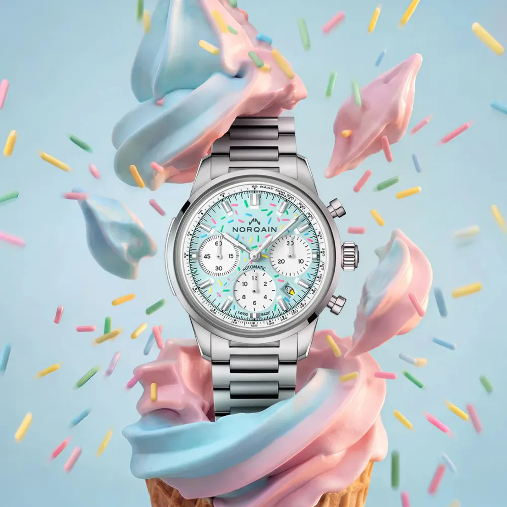 NORQAIN Freedom Chrono Enjoy Life "Sprinkles" 40mm in Blue, additional product view 3