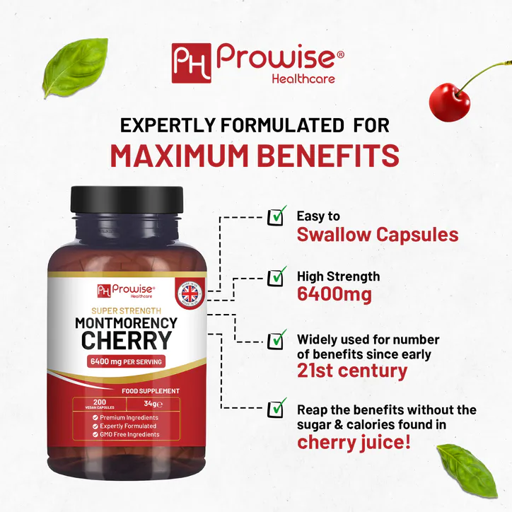 Prowise Healthcare Montmorency Cherry 6400mg - 200 Tart Cherry Capsules detail 3