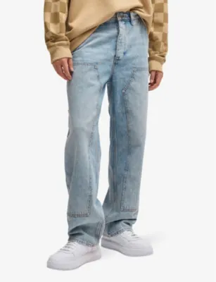HUGO Relaxed-fit mid-rise carpenter denim jeans - 32/34 detail 3