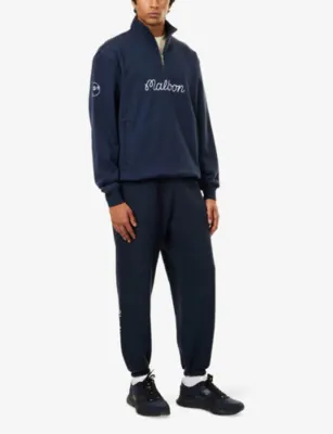 MALBON Clubhouse Brand-Print Cotton Jogging Bottoms detail 2
