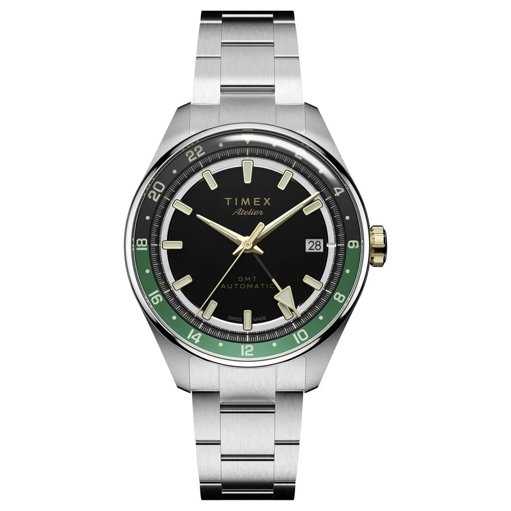 Timex Atelier GMT M1a Watch in Black/Silver – Accessories