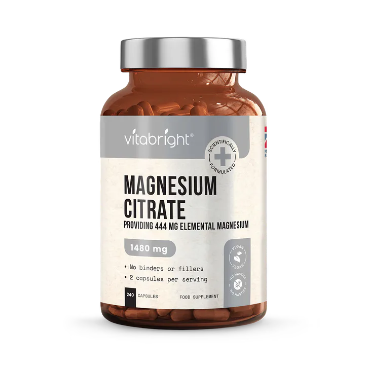 VitaBright Magnesium Citrate - 1480mg per Serving - 444mg Elemental Magnesium - 180 Capsules