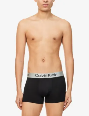 CALVIN KLEIN Brushed Pack-Of-Three Stretch-Woven Trunks detail 2