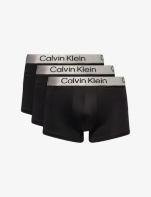 CALVIN KLEIN Brushed Pack-Of-Three Stretch-Woven Trunks