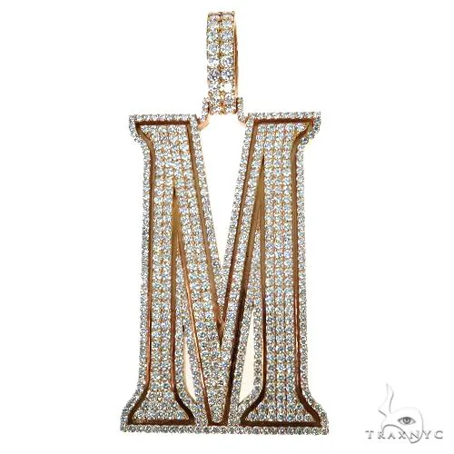 RINA - For Him CUSTOM Custom Made Diamond Initial Pendant 67865 in Rose Gold – Pendant