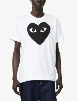 COMME DES GARCONS PLAY Heart logo t-shirt in WHITE, additional product view 3