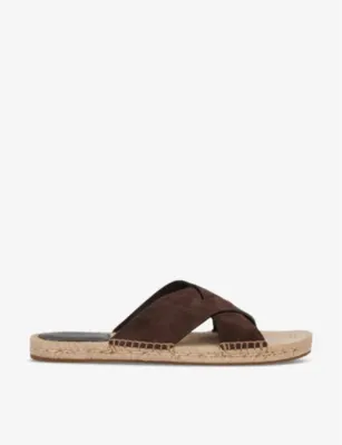 ERMENEGILDO ZEGNA Crossover suede espadrilles - EUR 42 / 8 UK MEN in DARK BROWN – Mens | Sandals | Sliders & flip flops