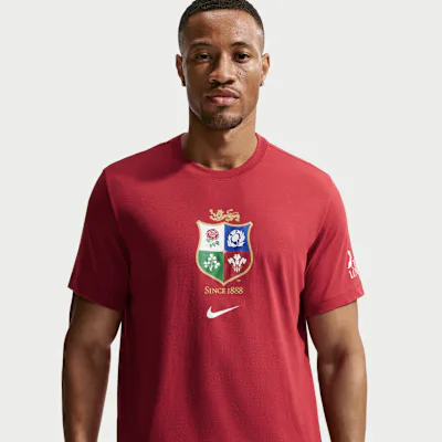 Nike British & Irish Lions Men's Nike Evergreen Tee - Pepper Red/White