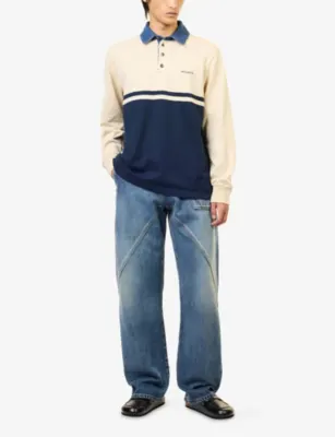 JW ANDERSON Brand-Embroidered Cotton Polo Top detail 2