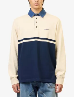 JW ANDERSON Brand-Embroidered Cotton Polo Top detail 3