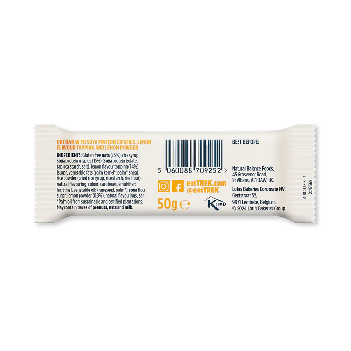 TREK Smooth Lemon Protein Flapjack 50g detail 2
