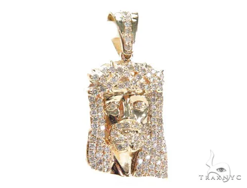 RINA - SUNNY 2 Prong Diamond Jesus Piece 41655 in Rose Gold – Pendant