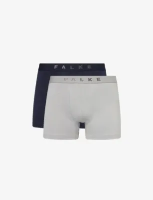 FALKE Daily Comfort Pack of Two Stretch-Cotton Boxer Briefs - Black_blue