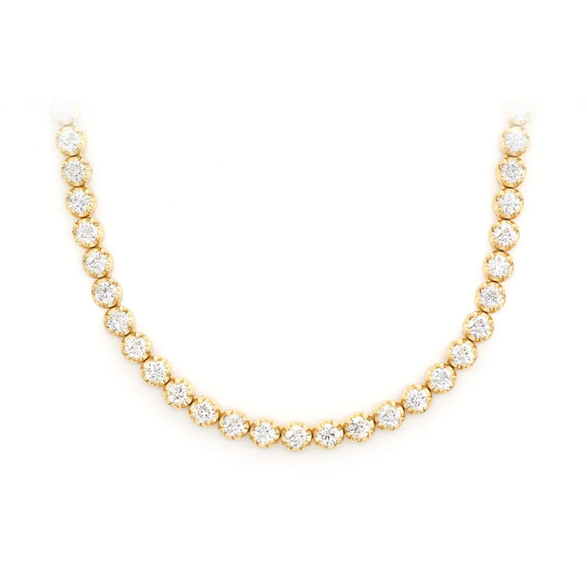 For Him Crown Diamond Tennis Necklace in 10pt / Yellow Gold / 18" – Necklace