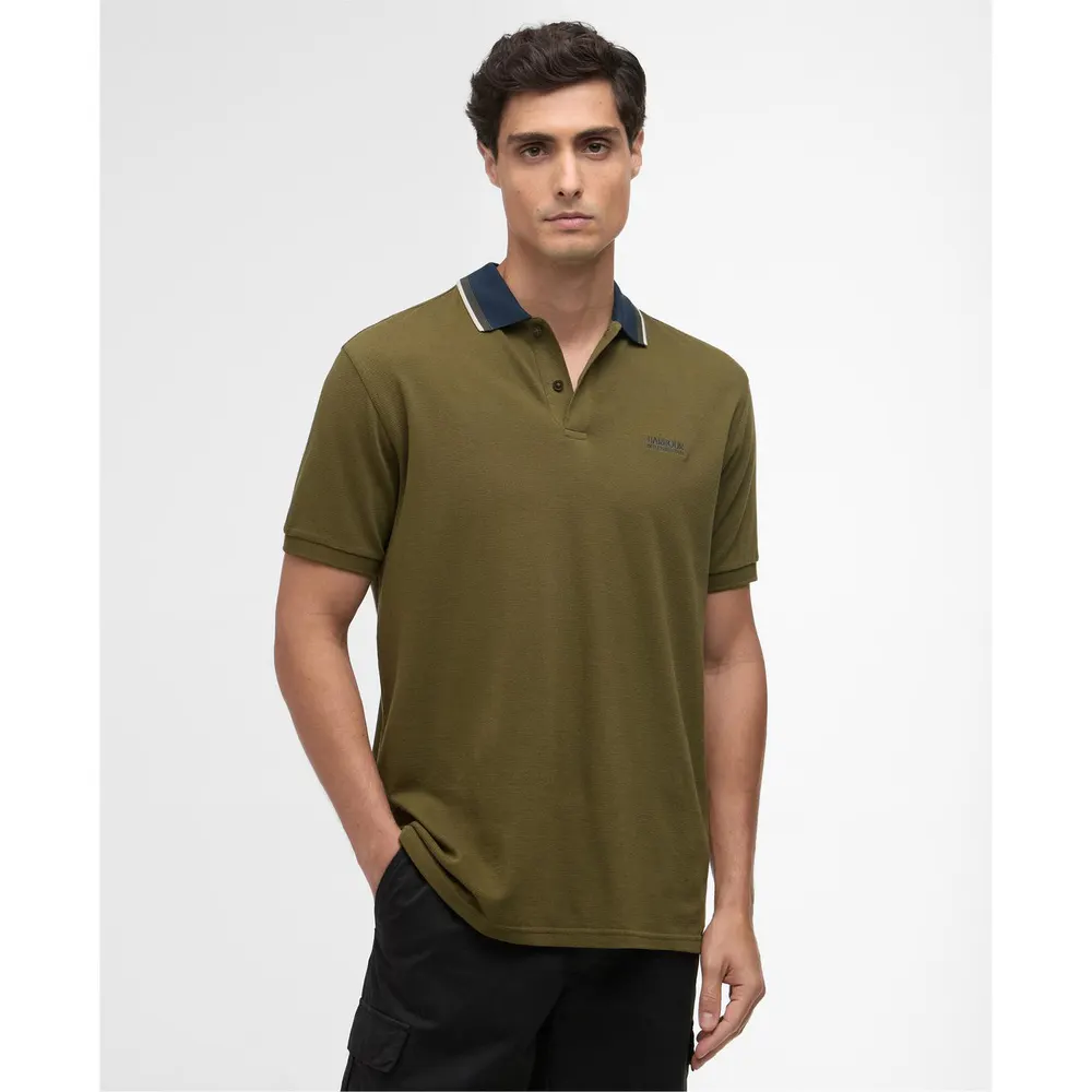 Barbour International Mens Vase Polo in Light Sage, additional product view 2
