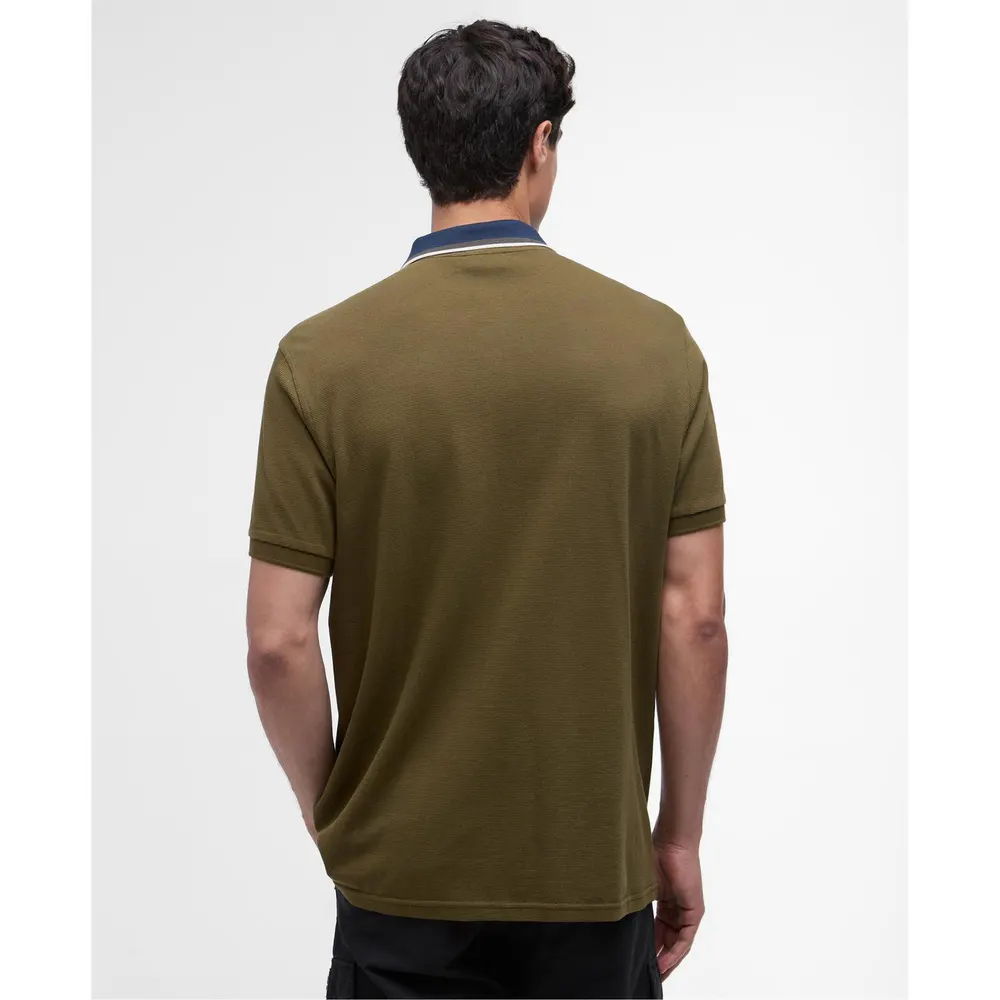 Barbour International Mens Vase Polo in Light Sage, additional product view 3