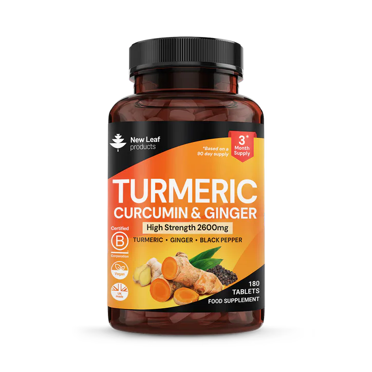 New Leaf Products Turmeric, Curcumin, Ginger Tablets 180 tablets