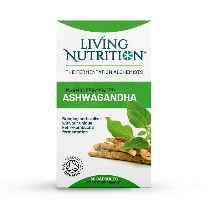 Living Nutrition Organic Fermented Ashwagandha 60 Capsules