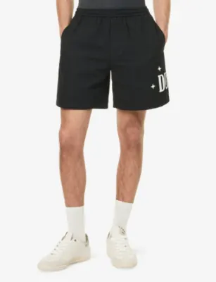 DUKE & DEXTER Drawstring Two-Slip-Pockets Cotton-Poplin Shorts in BLACK, additional product view 3
