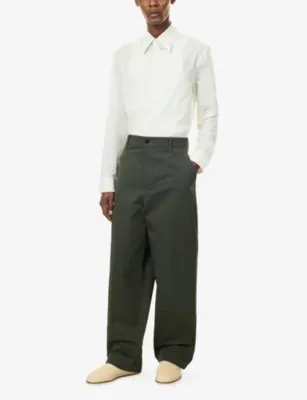 BOTTEGA VENETA Brand-Embroidered Pinstripe Cotton-Blend Shirt detail 2