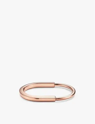 TIFFANY & CO Tiffany Lock 18ct rose-gold bangle bracelet - M