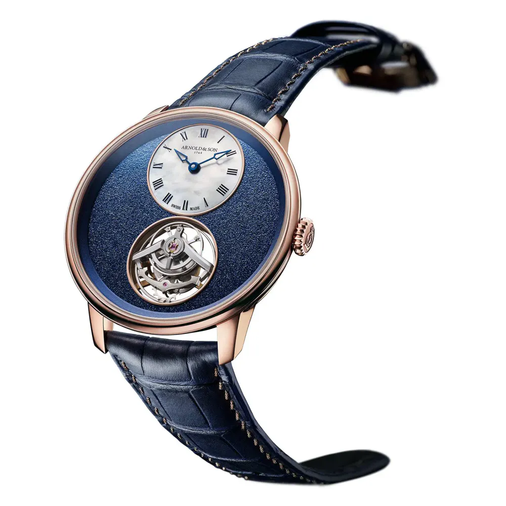 Arnold And Son Chronometry Ultrathin Tourbillon Red Gold 41.5mm Mens Watch Blue in Blue, additional product view 2