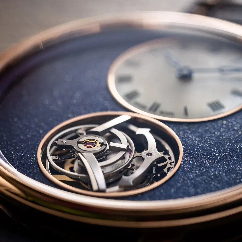 Arnold And Son Chronometry Ultrathin Tourbillon Red Gold 41.5mm Mens Watch Blue in Blue, additional product view 3