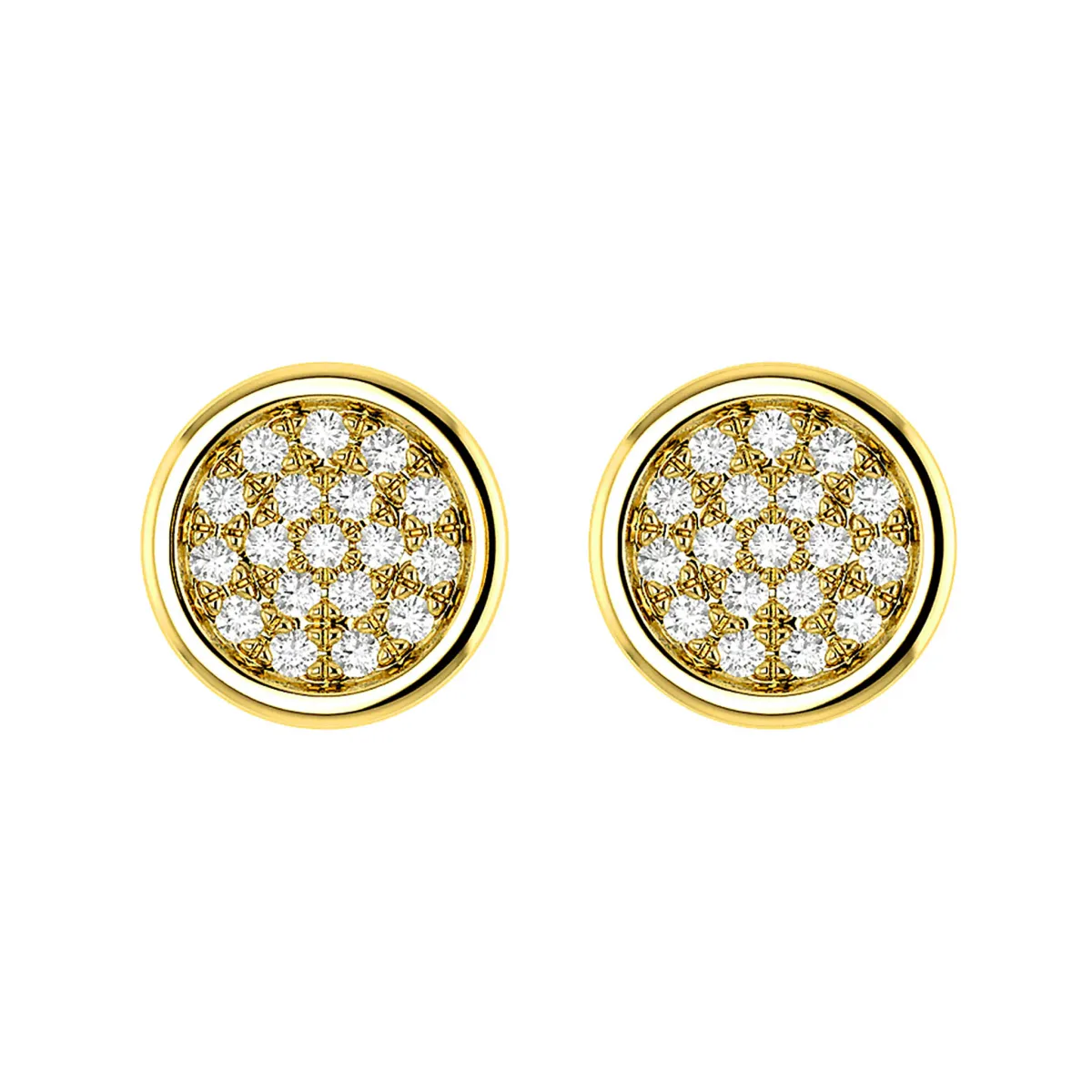For Him Bezel Cluster Diamond Stud Earrings in Rose Gold / Natural Diamond – Earring