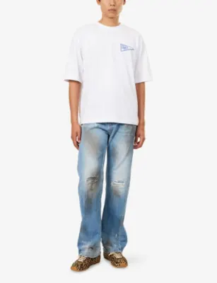 DSQUARED2 Flag Loose-Fit Cotton-Jersey T-Shirt in WHITE, additional product view 2