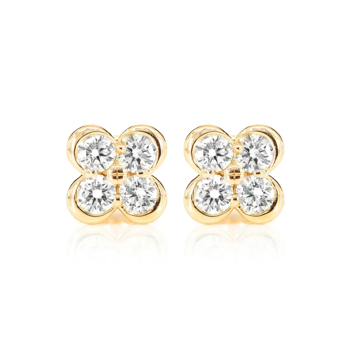 For Him Diamond Clover Stud Earrings in Rose Gold / Lab Grown Diamond – Earring