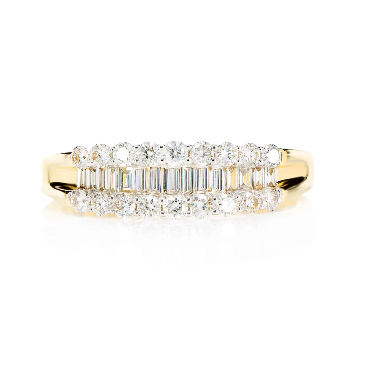 For Him Round & Baguette Channel Diamond Ring in Rose Gold / Natural Diamond – Ring