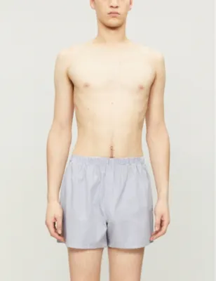 SUNSPEL Pinstripe relaxed-fit cotton boxer shorts