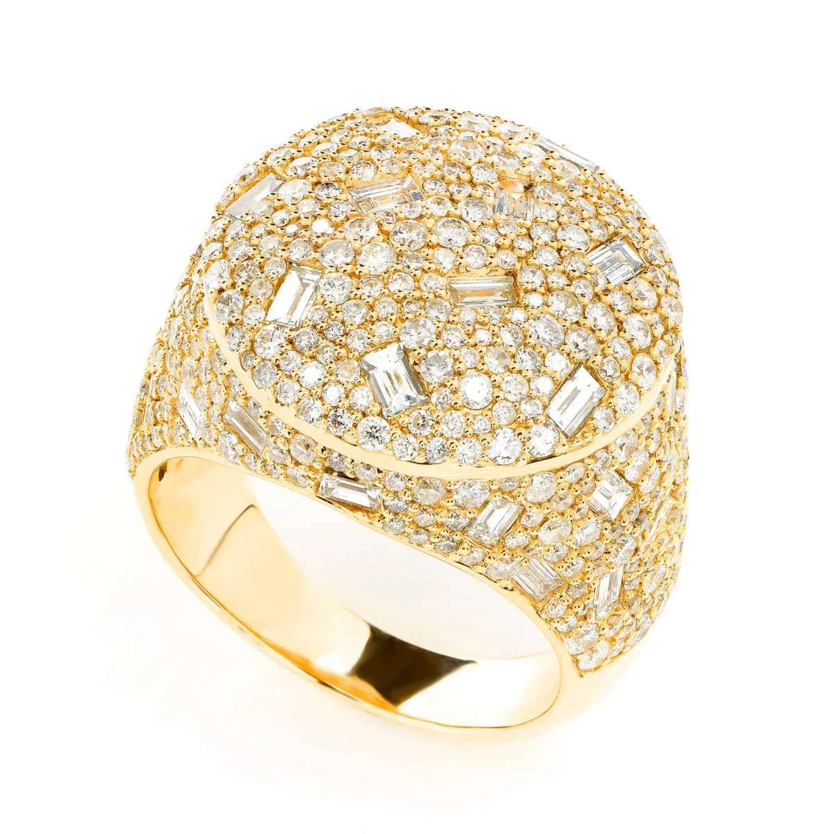 For Him Round Gypsy Baguette Diamond Signet Ring in Rose Gold / Lab Grown Diamond – Ring