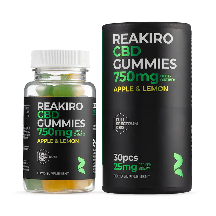 Reakiro CBD 25mg Apple & Lemon Flavour 30 Gummies, additional product view 2