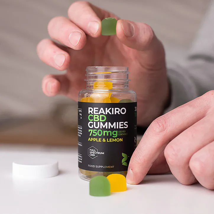 Reakiro CBD 25mg Apple & Lemon Flavour 30 Gummies, additional product view 3