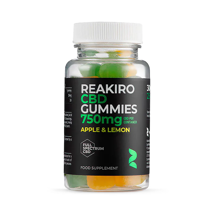 Reakiro CBD 25mg Apple & Lemon Flavour 30 Gummies