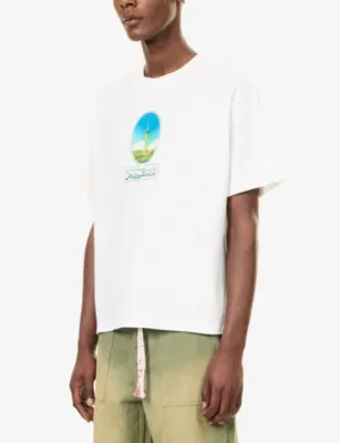 NOT BORING On Air Graphic-Print Cotton T-Shirt detail 3