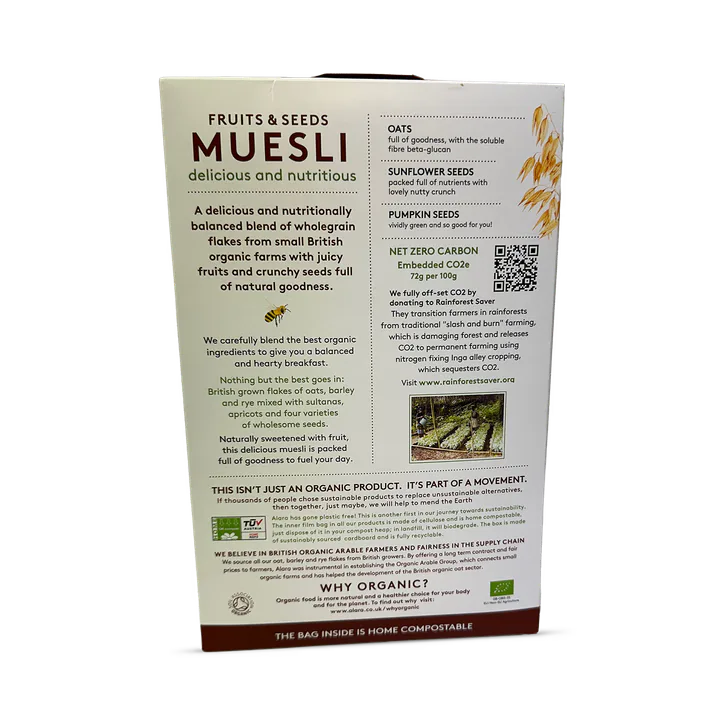 Alara Organic Fruits & Seeds Muesli 650g detail 2