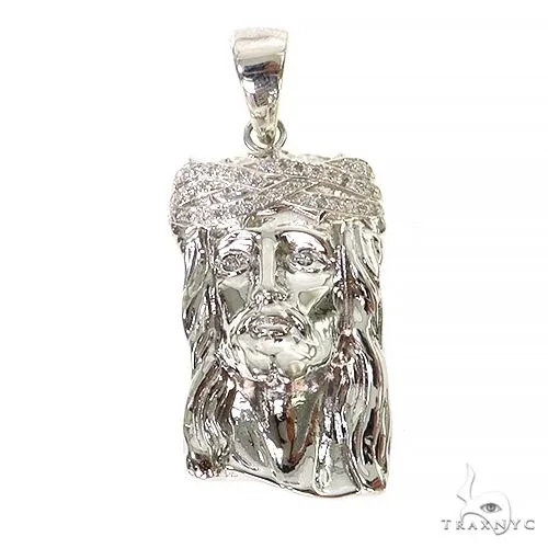 MARYAM - For Him SILVER .925 Silver Diamond Small Jesus Pendant 67434 – Pendant