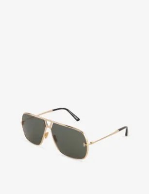 TOM FORD Stavros Metal Aviator Sunglasses detail 3