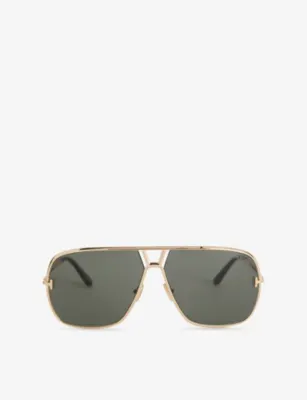 TOM FORD Stavros Metal Aviator Sunglasses