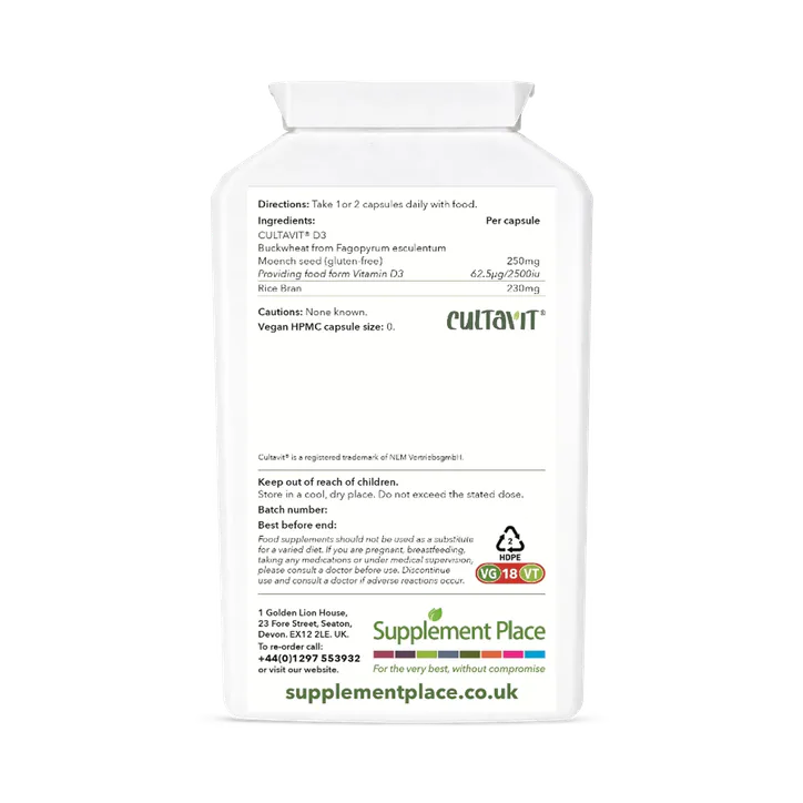 Supplement Place Wholefood Vitamin D3 2500IU/62.5μg | 240 Capsules detail 2