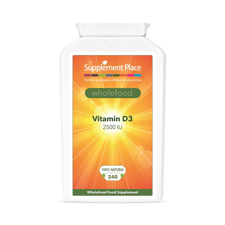 Supplement Place Wholefood Vitamin D3 2500IU/62.5μg | 240 Capsules