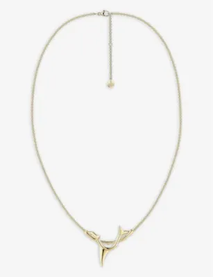 SHAUN LEANE Rose Thorn yellow gold-plated vermeil sterling-silver pendant necklace