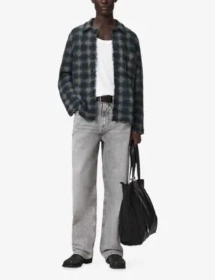 ALLSAINTS Menard Checked Wool-Blend Cardigan detail 2