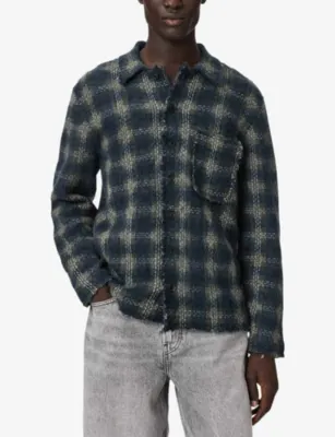 ALLSAINTS Menard Checked Wool-Blend Cardigan detail 3