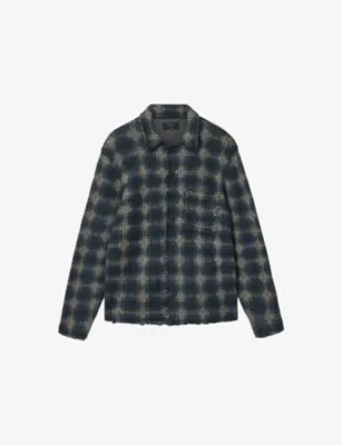 ALLSAINTS Menard Checked Wool-Blend Cardigan